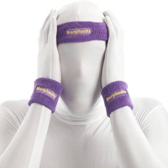 NWT Morphsuits Adult PURPLE Sweatband Costume Set with Sunglasses - Picture 2 of 3